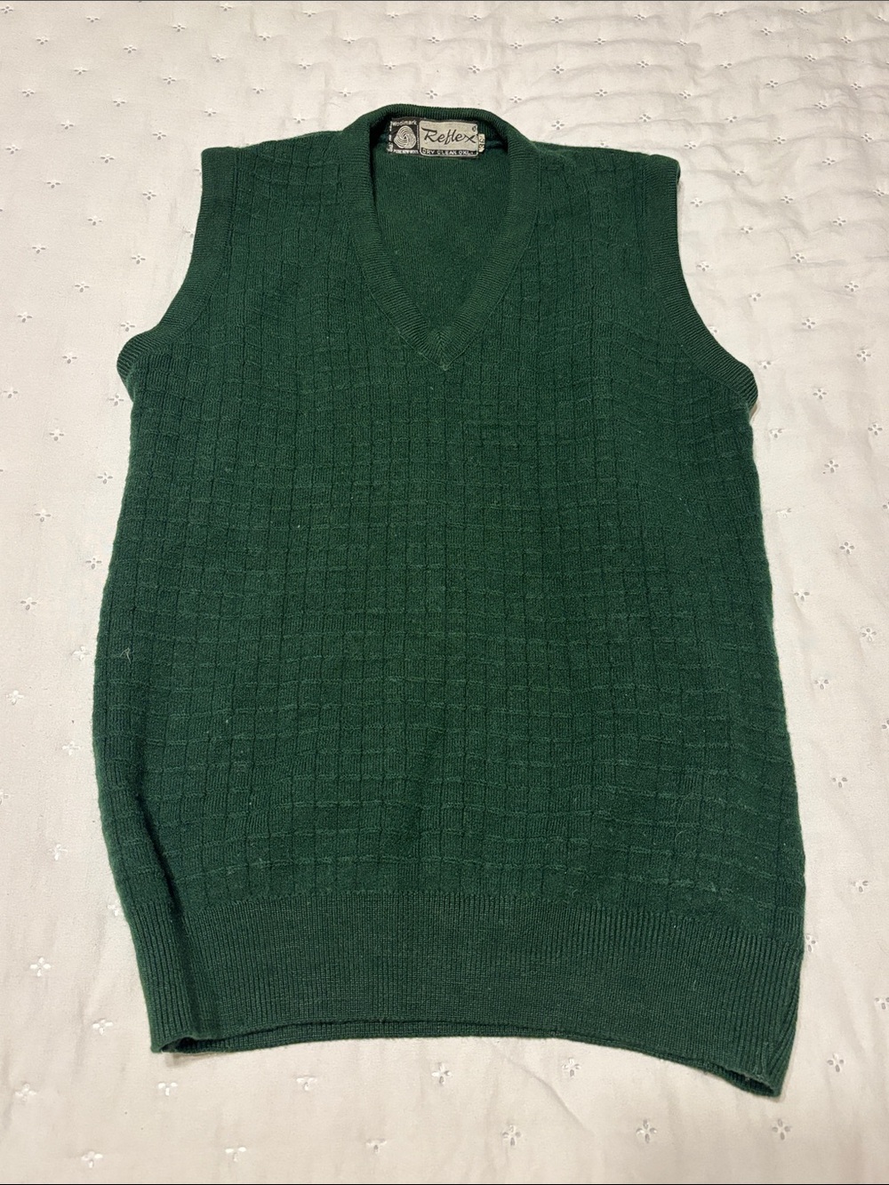 Wool Forest Green V-Neck Sweater Vest